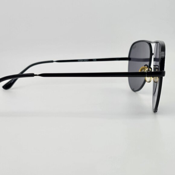 Quay Australia x Desi High Key Black Frame Silver Mirror Lens Aviator Sunglasses - Picture 7 of 16